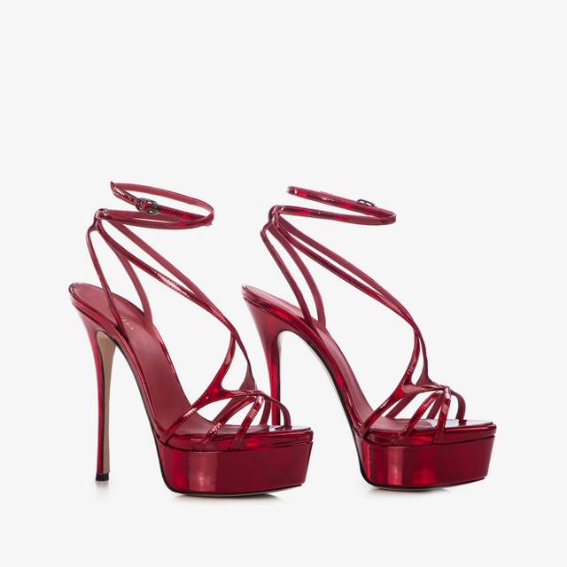 Le Silla Sandalo con plateau iridescente rosso rebel Spedizione Gratuita