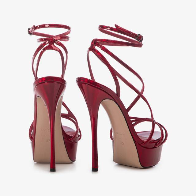 Le Silla Sandalo con plateau iridescente rosso rebel Spedizione Gratuita