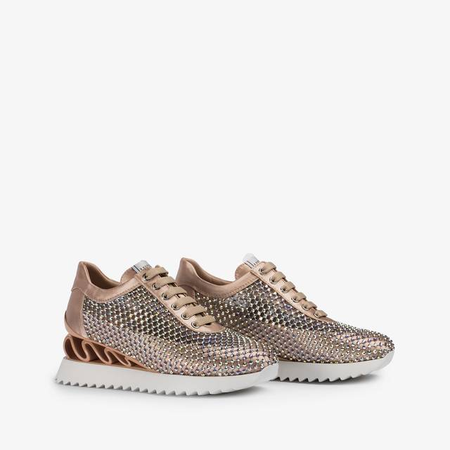 Le Silla Sneaker rete nude skin e Cristalli Presa