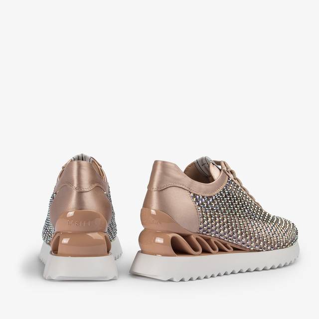 Le Silla Sneaker rete nude skin e Cristalli Presa