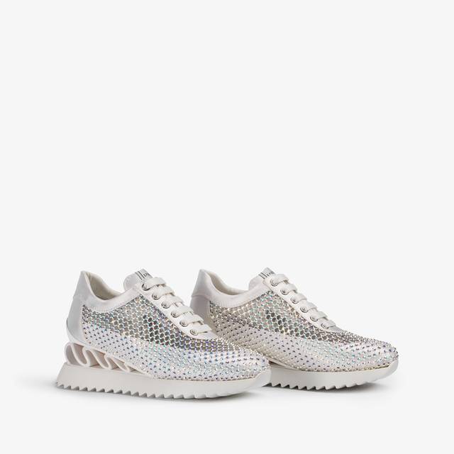 Le Silla Sneaker rete bianca carta e Cristalli Sconto