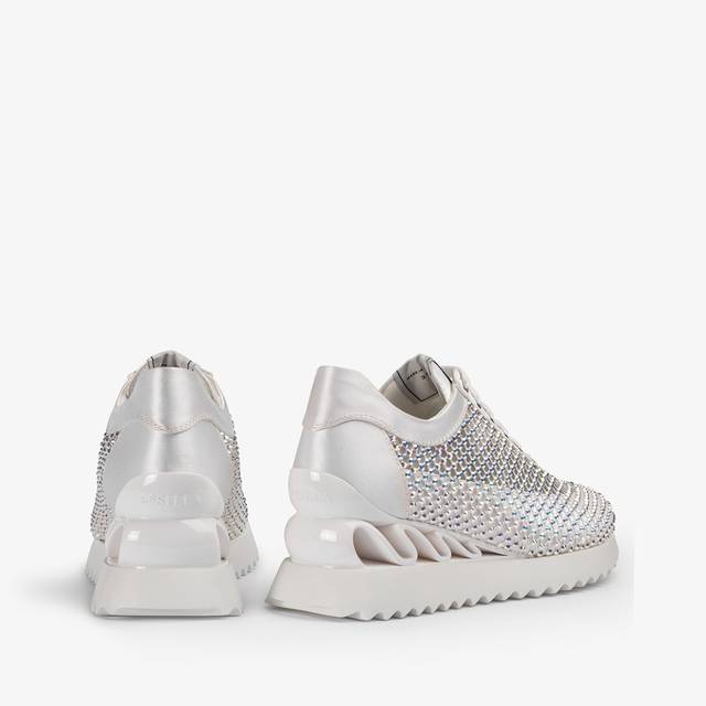 Le Silla Sneaker rete bianca carta e Cristalli Sconto