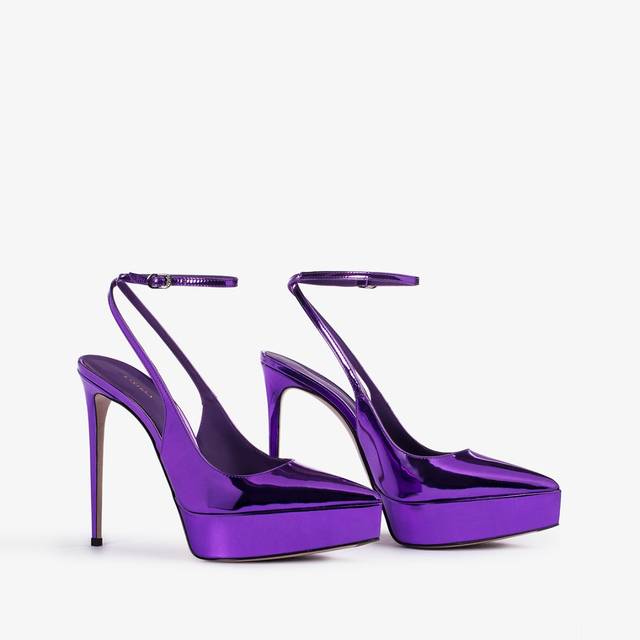 Le Silla Slingback con plateau metallizzata viola kamala Offerte