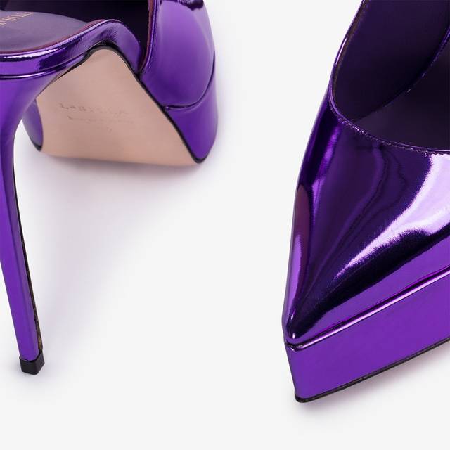 Le Silla Slingback con plateau metallizzata viola kamala Offerte