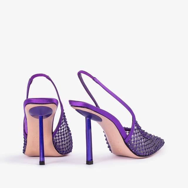 Le Silla Slingback gioiello rete viola Kamala e Cristalli Hotsell