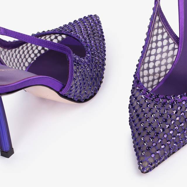 Le Silla Slingback gioiello rete viola Kamala e Cristalli Hotsell