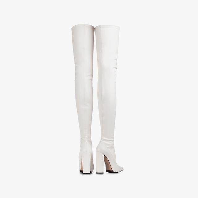 Le Silla Stivale sopra il ginocchio pelle vegan stretch bianco In Saldo