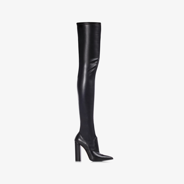 Le Silla Stivale sopra il ginocchio pelle vegan stretch nero Moda