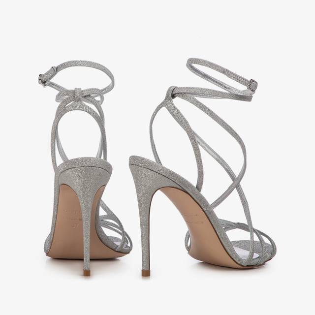 Le Silla Sandalo tessuto glitter argento Flash Sale