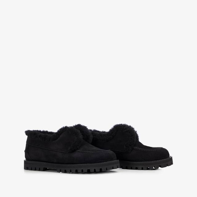 Le Silla Mocassino camoscio nero con fodera montone Offerta Anniversario