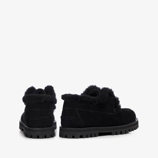 Le Silla Mocassino camoscio nero con fodera montone Offerta Anniversario