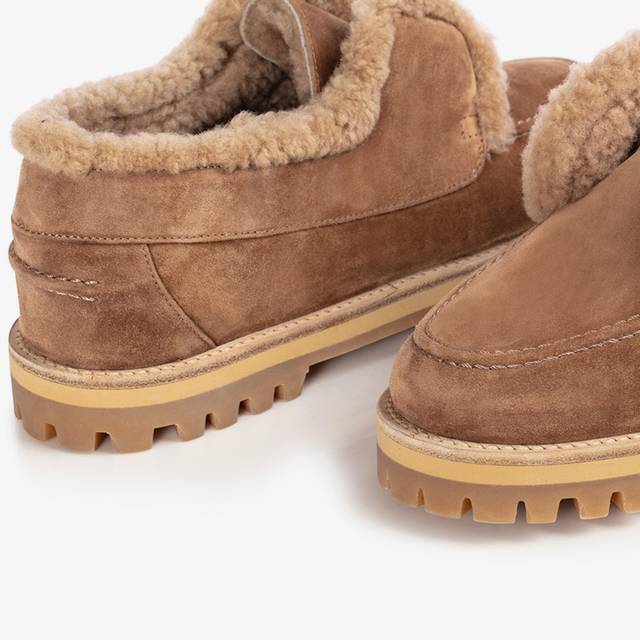 Le Silla Mocassino camoscio marrone ginger con fodera montone Smaltimento dello stoccaggio