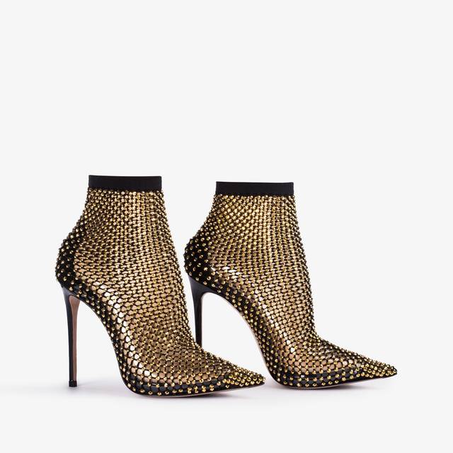Le Silla Stivaletto calza nera e Cristalli oro Lightning offer