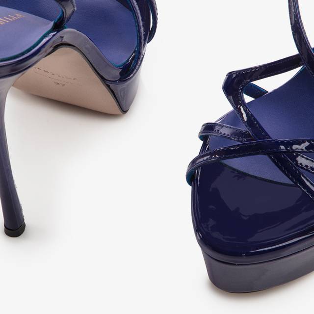 Le Silla Sandalo con plateau vernice blu lazuli Only for today