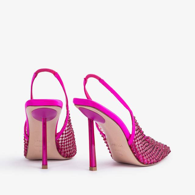 Le Silla Slingback gioiello rete fucsia bouganville Super sconto