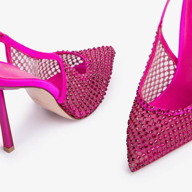 Le Silla Slingback gioiello rete fucsia bouganville Super sconto