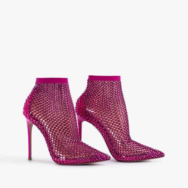 Le Silla Stivaletto calza fucsia bouganville e Cristalli 50% di sconto con spedizione gratuita