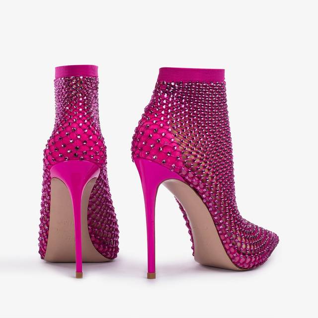 Le Silla Stivaletto calza fucsia bouganville e Cristalli 50% di sconto con spedizione gratuita