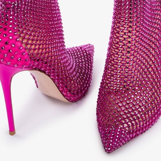 Le Silla Stivaletto calza fucsia bouganville e Cristalli 50% di sconto con spedizione gratuita