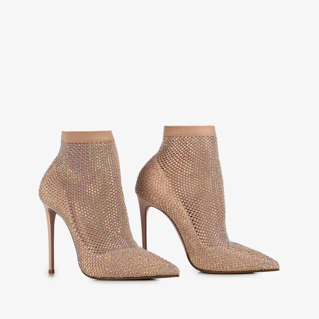 Le Silla Stivaletto calza nude skin con Cristalli Trasporto libero internazionale