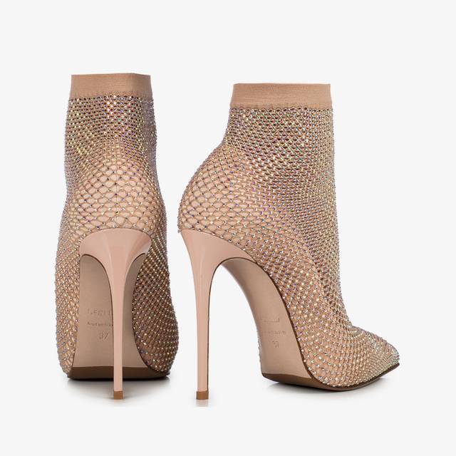 Le Silla Stivaletto calza nude skin con Cristalli Trasporto libero internazionale