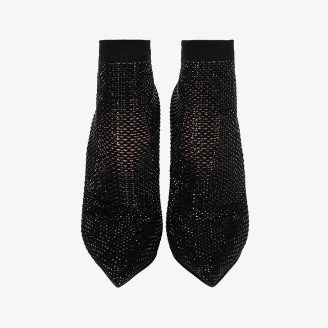 Le Silla Stivaletto calza nera con Cristalli Officina
