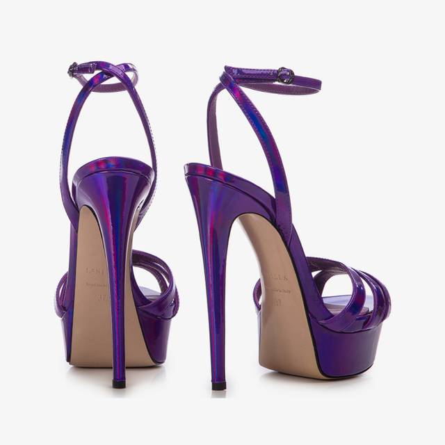 Le Silla Sandalo con plateau iridescente viola kamala 50% di sconto per tempo limitato