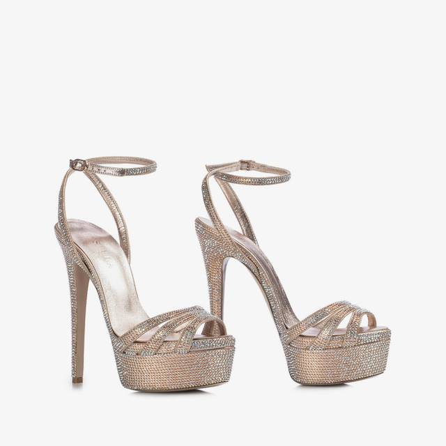 Le Silla Sandalo gioiello nude phard con Cristalli Spedizione Gratuita