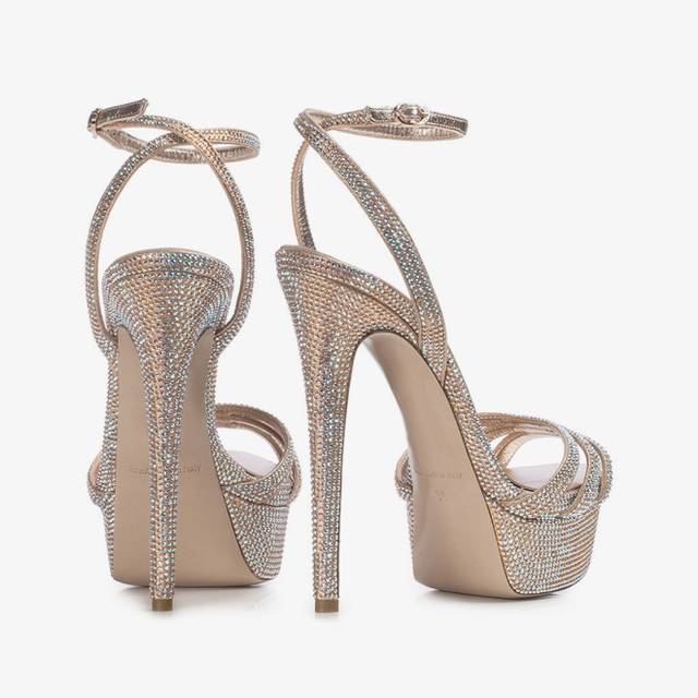 Le Silla Sandalo gioiello nude phard con Cristalli Spedizione Gratuita