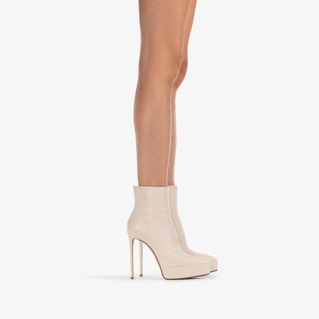 Le Silla Stivaletto con plateau pelle bianco milk Affare Del Giorno