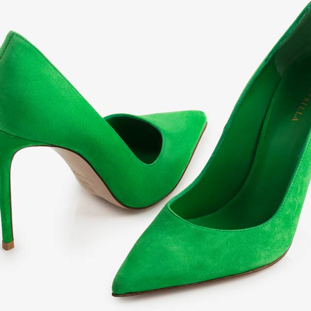 Le Silla Décolleté camoscio verde emerald Economico