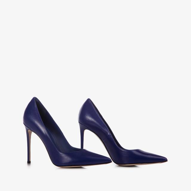 Le Silla Décolleté pelle blu lazuli Vendita Economica