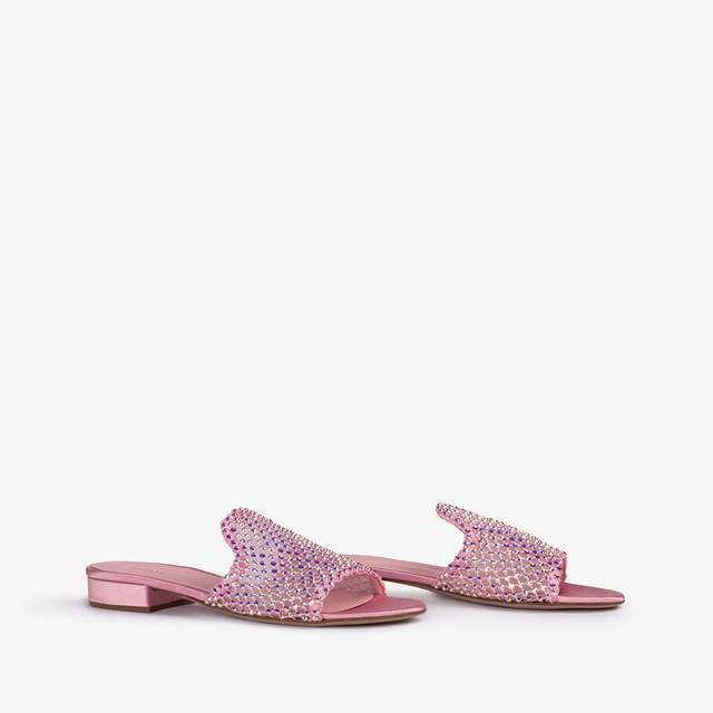 Le Silla Sandalo mule gioiello rete rosa dea con Cristalli Sconto di tempo limitato
