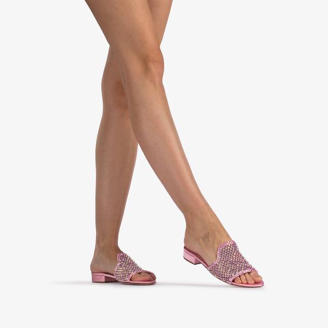 Le Silla Sandalo mule gioiello rete rosa dea con Cristalli Sconto di tempo limitato