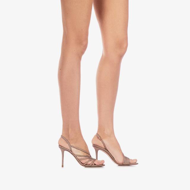 Le Silla Sandalo tessuto glitterato nude skin Negozio online di fabbrica