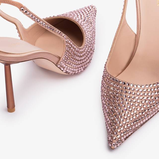 Le Silla Slingback cristalli nude phard Comprare a buon mercato