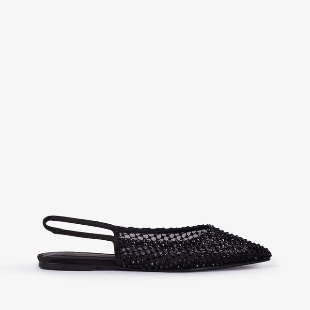 Le Silla Slingback gioiello rete nera jet e Cristalli Shopping online