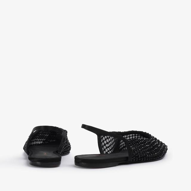 Le Silla Slingback gioiello rete nera jet e Cristalli Shopping online