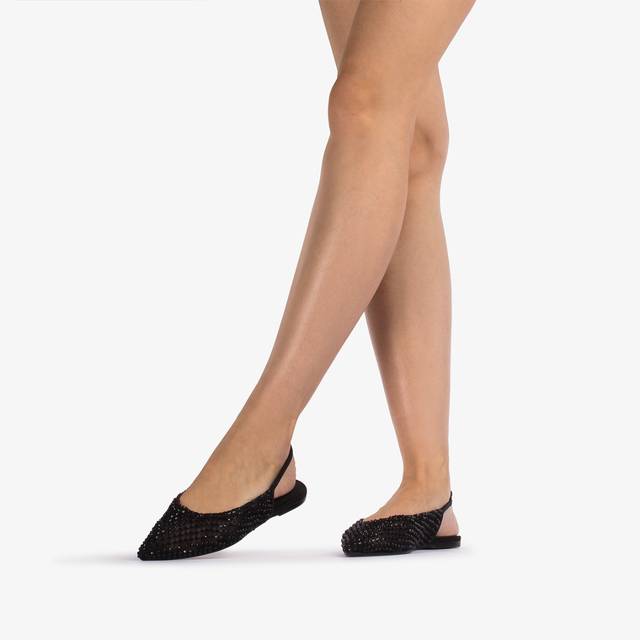 Le Silla Slingback gioiello rete nera jet e Cristalli Shopping online