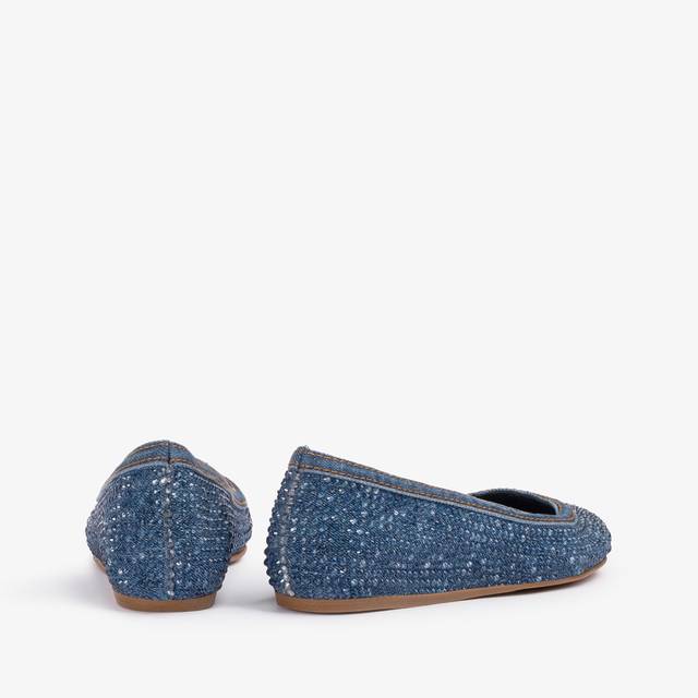Le Silla Ballerina gioiello denim blu con Cristalli Offerta San Valentino