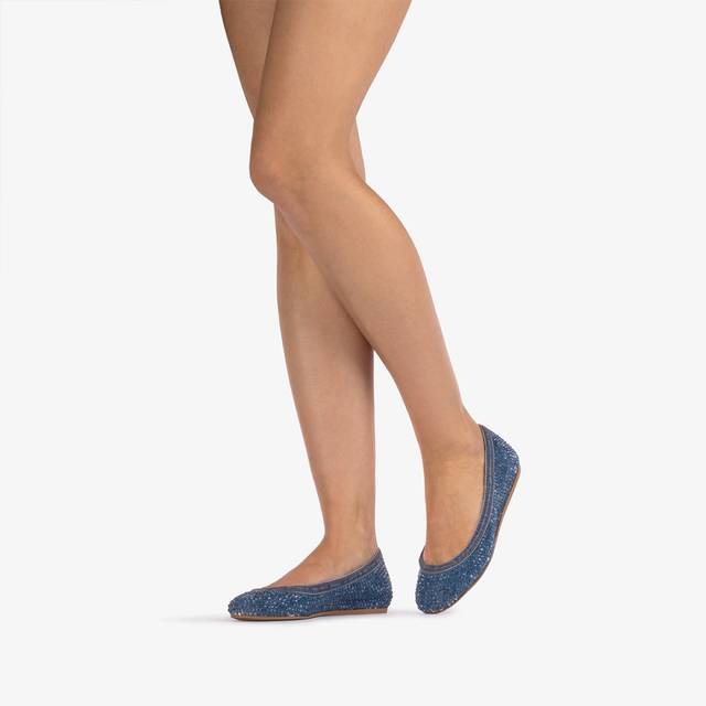 Le Silla Ballerina gioiello denim blu con Cristalli Offerta San Valentino