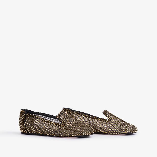 Le Silla Slipper gioiello rete nera e Cristalli oro Offerta migliore