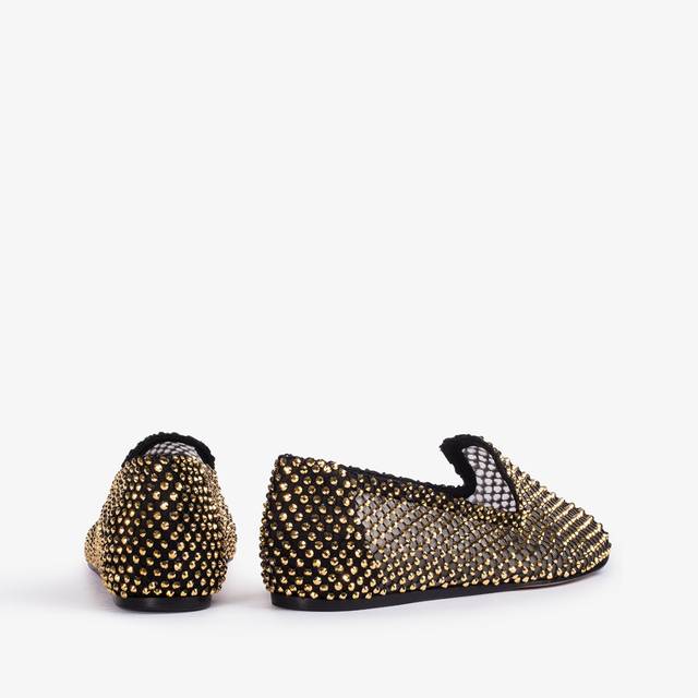 Le Silla Slipper gioiello rete nera e Cristalli oro Offerta migliore