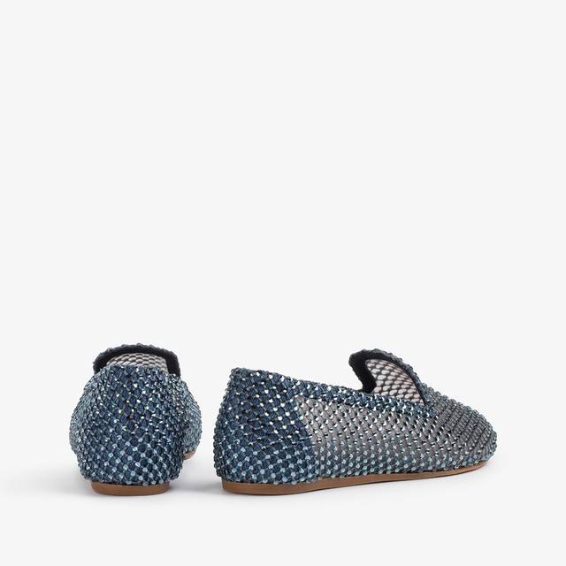 Le Silla Slipper gioiello rete blu denim e Cristalli Online Outlet
