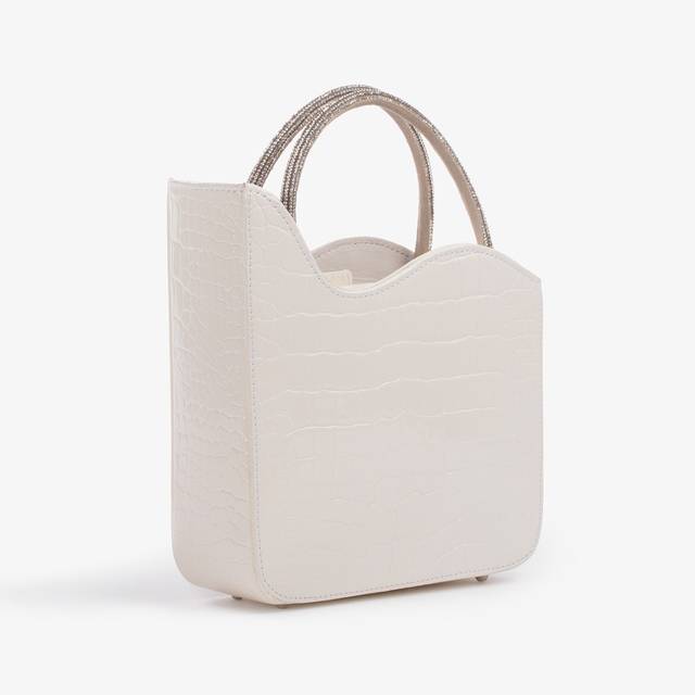 Le Silla Small bag stampa cocco bianca con Cristalli Lightning offer