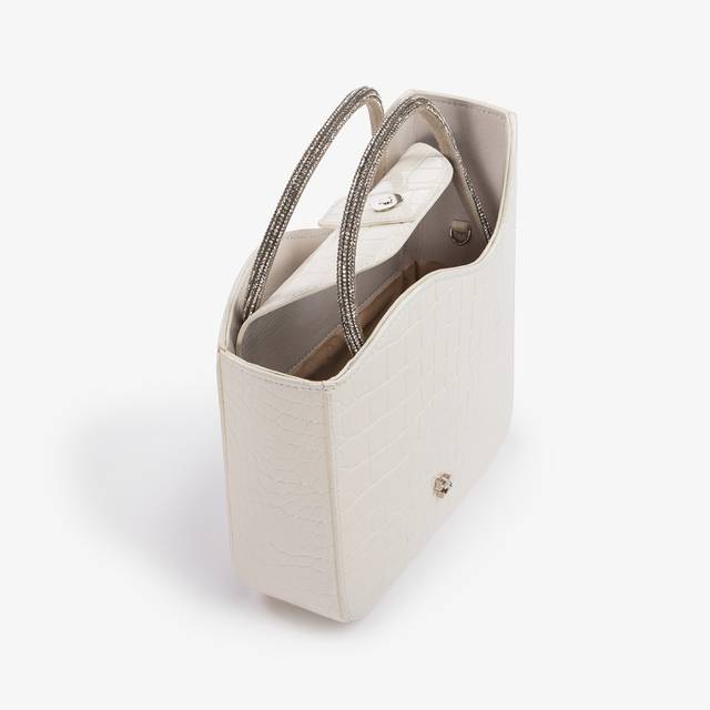Le Silla Small bag stampa cocco bianca con Cristalli Lightning offer