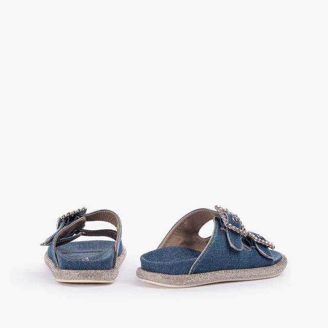 Le Silla Ciabatta denim blu con Cristalli Liquidazione