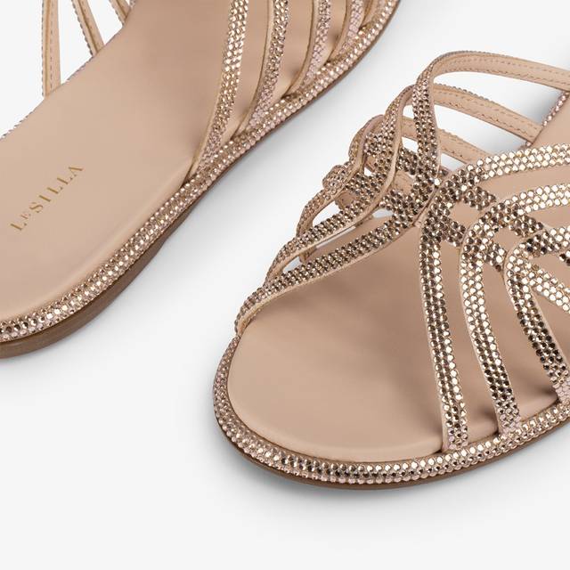 Le Silla Sandalo raso nude skin con Cristalli Offerte giornaliere