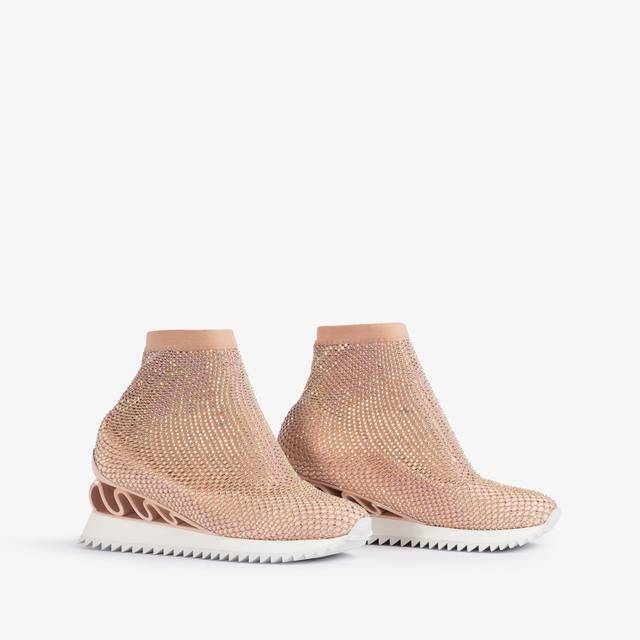 Le Silla Scarpa running rete e Cristalli nude skin Ritorno libero