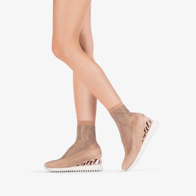 Le Silla Scarpa running rete e Cristalli nude skin Ritorno libero